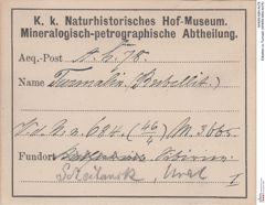 Etiketten zu Turmalin (NHMW-MIN-Ah78)